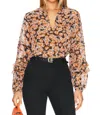Sanctuary Pintuck Blouse In Harvest In Orange