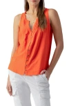 Sanctuary Button Down Sleeveless Top In Spicy Orange