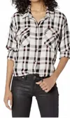 Sanctuary Plaid Button Down Shirt In Black/white In Multi