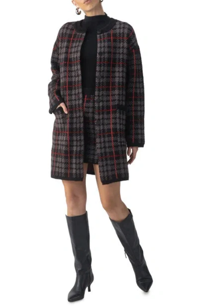 Sanctuary Plaid Long Cardigan In Heather Ash Plaid