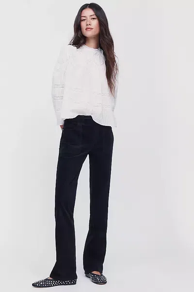 Sanctuary Play Date Velvet High Rise Bootcut Pants In Black