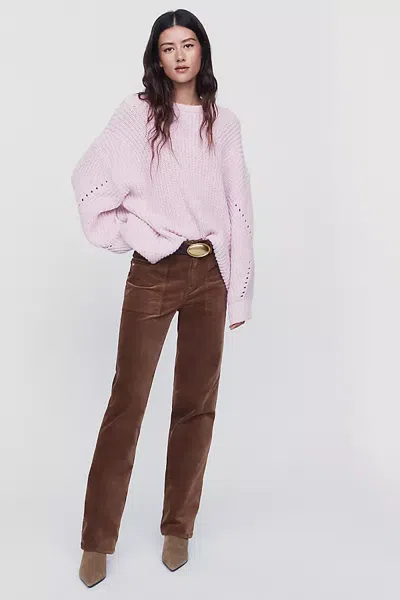 Sanctuary Play Date Velvet High Rise Bootcut Pants In Brown