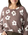 Sanctuary All Day Long Floral Cotton Blend Sweater In Cocoa Flower