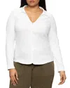Sanctuary Plus Daydreamer Knit Shirt In White