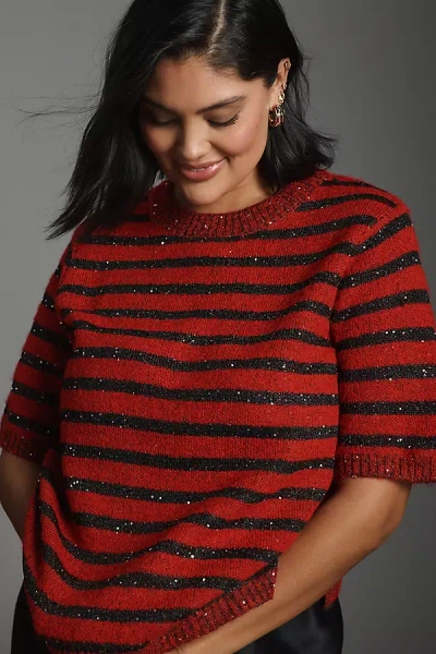 Sanctuary Plus Short-sleeve Shine Tee In Red