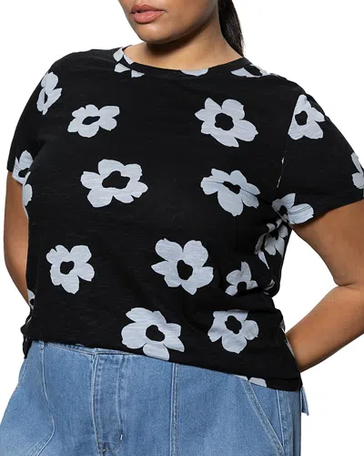 Sanctuary The Perfect Geo Print Cotton Blend Knit Top In Flower Pop