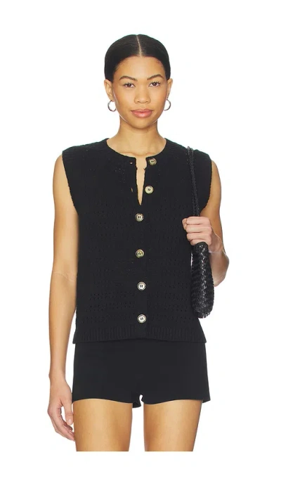 Sanctuary Pointelle Shell Top In Black