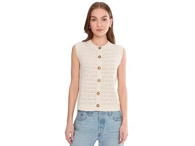 Sanctuary Cotton Pointelle Sleeveless Sweater In White