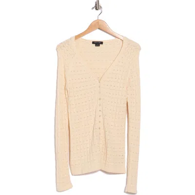 Sanctuary Pointelle Stitch Raglan Sleeve Cardigan In Brown