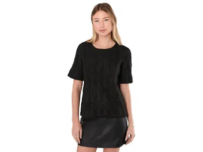Sanctuary Pointelle Sweater T-shirts Women's Sweater Black: Xl (us 14), Nylon/polyester/spandex