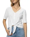 Sanctuary Pointelle Tie Tee In White