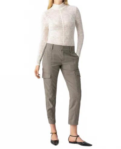 Sanctuary Polished Cargo Standard Rise Pant In Compact Houndstooth In Gray
