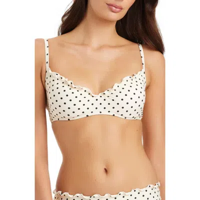 Sanctuary Polka Dot Bikini Top In White
