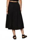 Sanctuary Poplin Prairie Midi Skirt In Black In Black