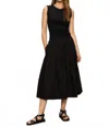 Sanctuary Poplin Prairie Midi Skirt In Black In Black