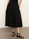 Sanctuary Poplin Prairie Midi Skirt In Black In Black