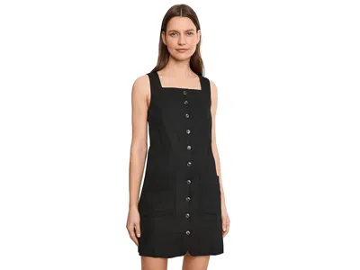Sanctuary Posh Button Linen Dress Women's Dress Black: Xs (us 2)