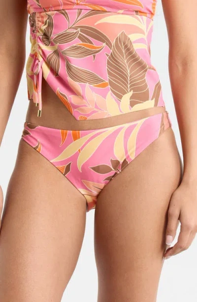 Sanctuary Print Cinch Back Bikini Bottoms In Multi
