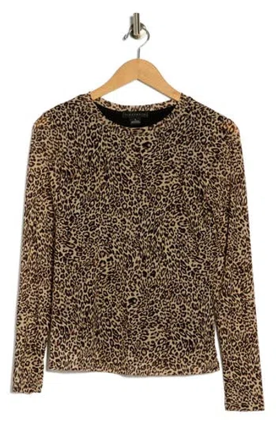 SANCTUARY SANCTUARY PRINT LONG SLEEVE SHEER TOP