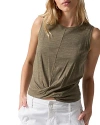 Sanctuary Twisted Cotton Blend Slub Jersey Tank In Green Goddess