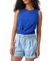 Sanctuary Twisted Cotton Blend Slub Jersey Tank In Ocean Blue