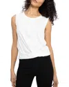 Sanctuary Twisted Cotton Blend Slub Jersey Tank In White