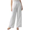 Sanctuary Pull Me On Wide Leg Linen Blend Pants In White