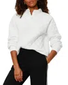 Sanctuary Quilted Button Popover Sweatshirt In White