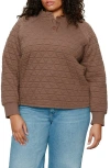 Sanctuary Quilted Popover Top In Brown