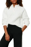 Sanctuary Quilted Button Popover Sweatshirt In White