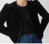 Sanctuary Channel Quilted Velvet Jacket In Black