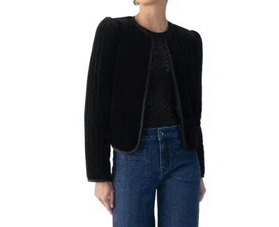 Sanctuary Quilted Velvet Jacket In Black In Brown