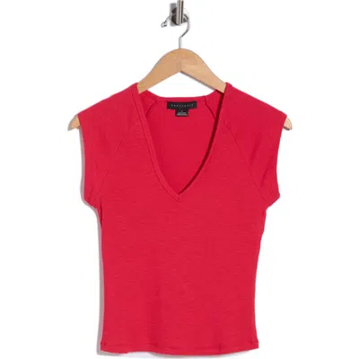 Sanctuary Raglan Sleeve V-neck Top In Red