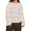 Sanctuary Raglan Stripe Round Neck Sweater In Cream In Neutral