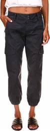Sanctuary Rebel Crop Stretch Cotton Pants In Black