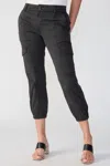 Sanctuary Rebel Crop Stretch Cotton Pants In Black