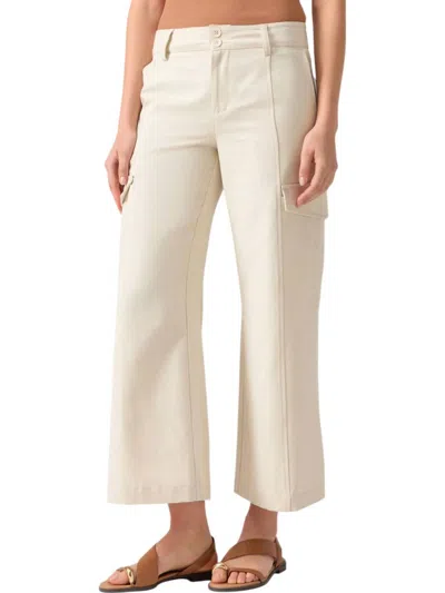 SANCTUARY REBEL WIDE LEG CROP PANTS IN BIRCH