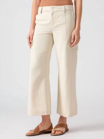 SANCTUARY REBEL WIDE LEG CROP PANTS IN BIRCH