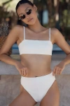 Sanctuary Refresh Rib Bandeau Bikini Top In White