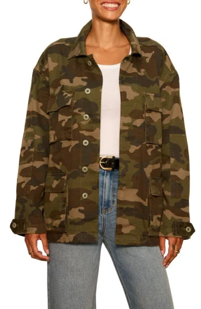 Sanctuary Reissue Camo Cotton Field Jacket In Green