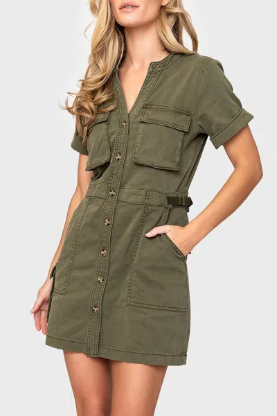 Sanctuary Reissue Dress In Burnt Olive In Green