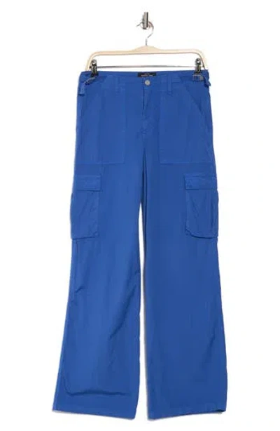 Sanctuary Reissue High Waist Straight Leg Cargo Pants In Ocean Blue