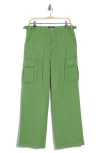 Sanctuary Reissue High Waist Straight Leg Cargo Pants In Washed Chlorophyl