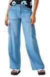 SANCTUARY REISSUE HIGH WAIST WIDE LEG CARGO JEANS