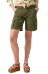 Sanctuary Reissue Stretch Cotton Utility Shorts In Mossy Green