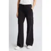 Sanctuary Soft Marine High Waist Wide Leg Crop Cotton Pants In Black