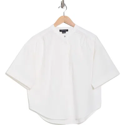 Sanctuary Relaxed Fit Short Sleeve Popover Button-up Shirt In White