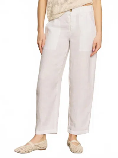 Sanctuary Relaxed Linen Cruiser Pant In White