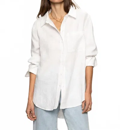 Sanctuary Relaxed Linen Shirt In White