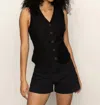 Sanctuary Relaxed Modern Vest In Black In Black